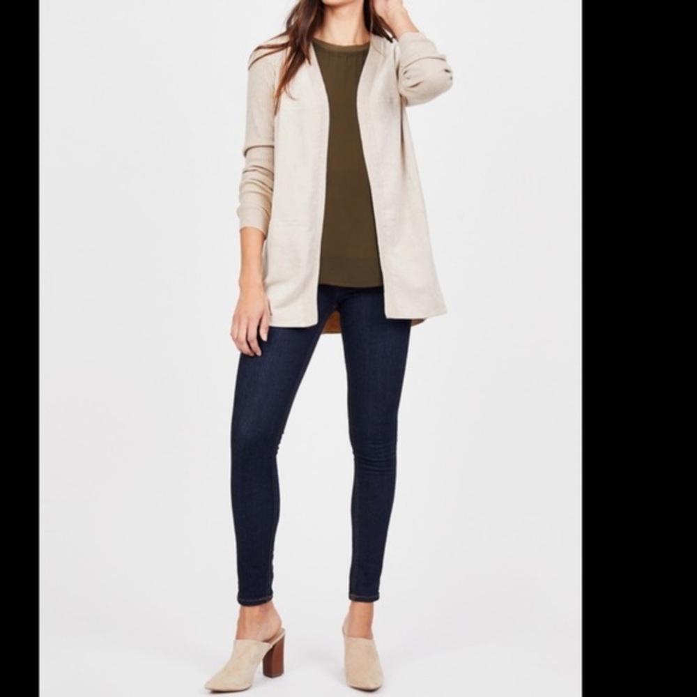 Calvin Klein Faux Suede Panel Cardigan